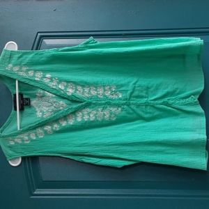 Sleeveless Teal Blouse